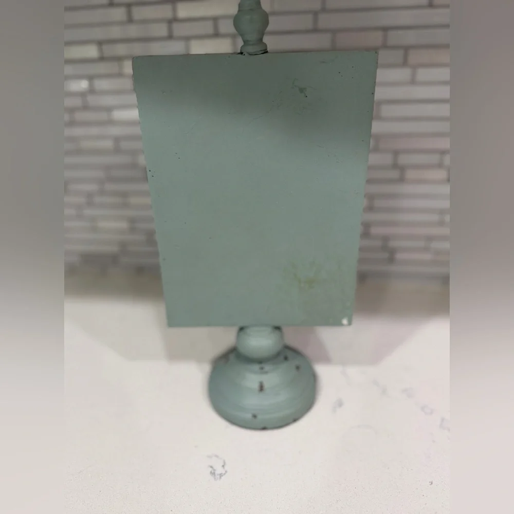 Rustic Teal Distressed Wooden Clip Stand Sign Holder - Picture 5 of 5